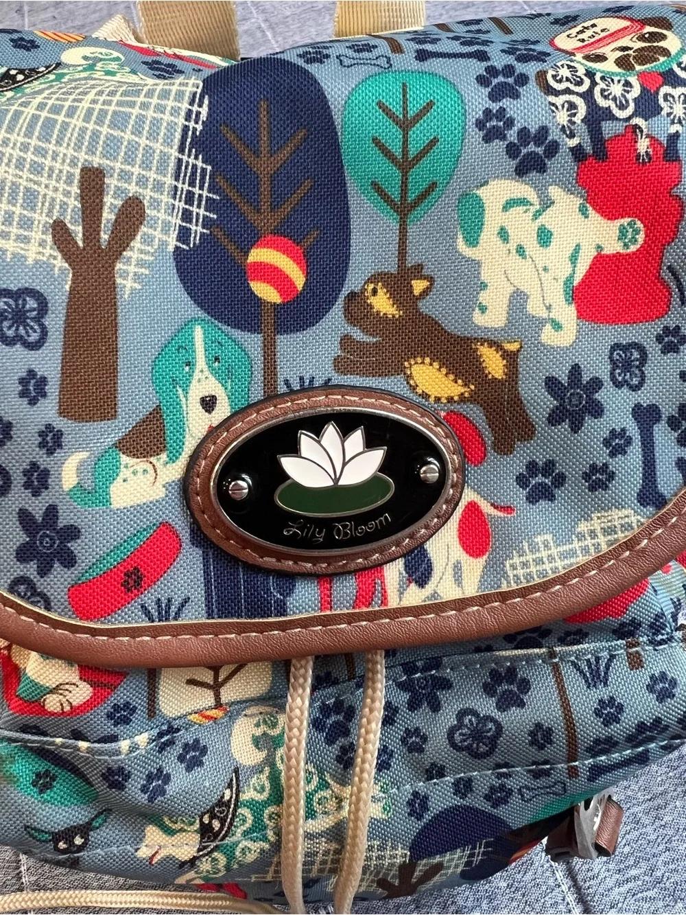 Lily bloom who let the dogs Canvas  small Backpack